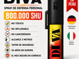 DIVA - SPRAY  PIMIENTA  15 ml NARANJA NEGRO ( made Alemania estilo Italiano) Aut. Sucamec